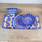 Keramieken borrelplank in blauwe kleur met schaaltjes | Tafel beleving